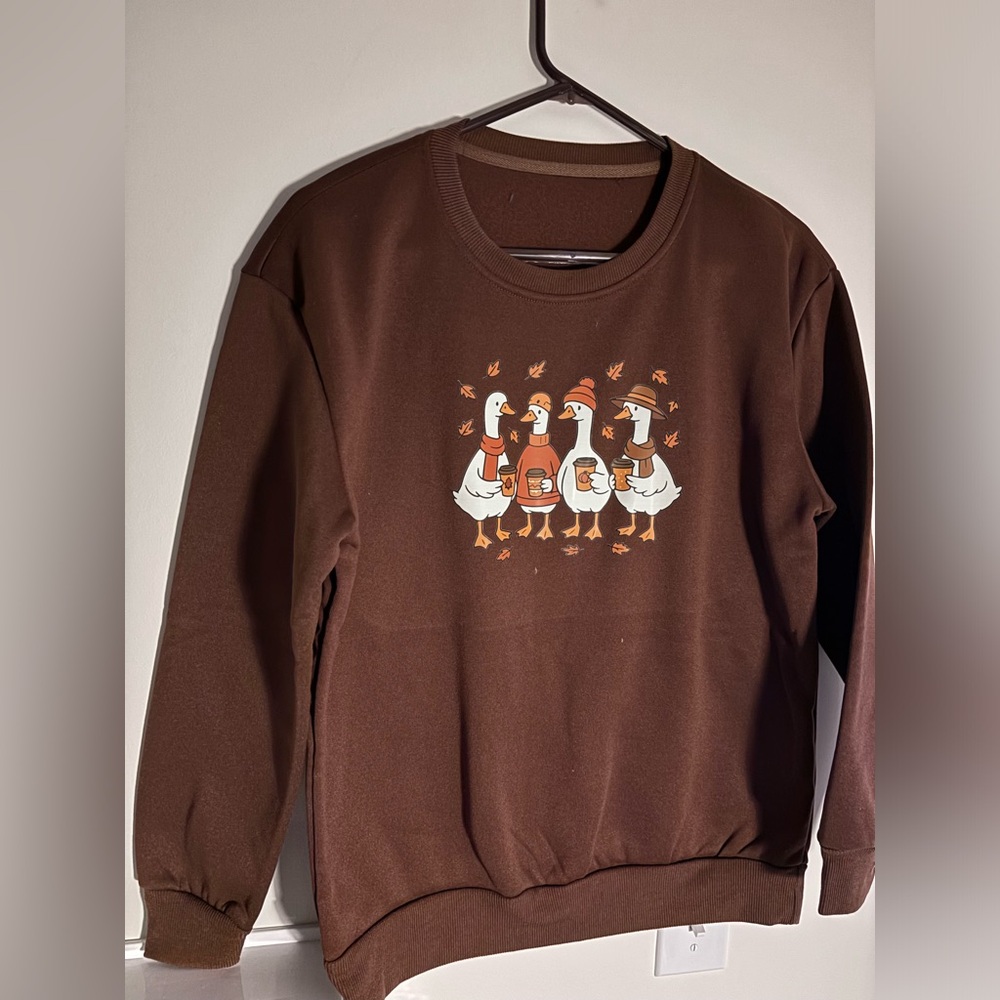 🍗“Autumn Goose” Handmade Graphic Crewneck Sweatshirt